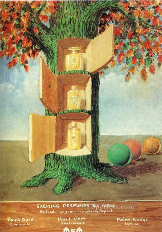 mem によるエキサイティングな香水のポスター 1946 シュルレアリスム油絵